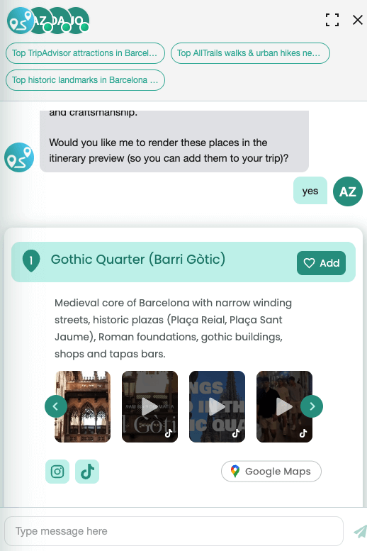 תכנון טיול קבוצתי באמצעות צ'אט AI